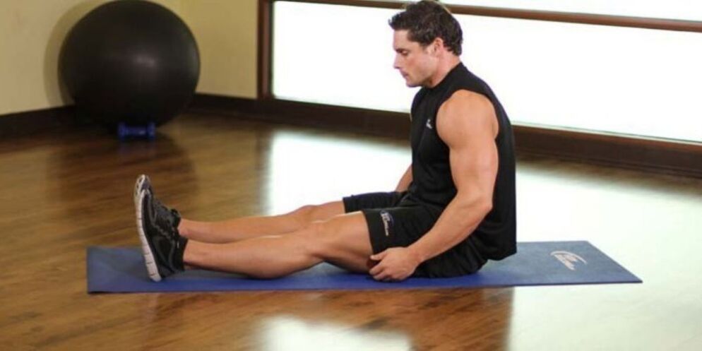 A man does exercises to relieve prostatitis